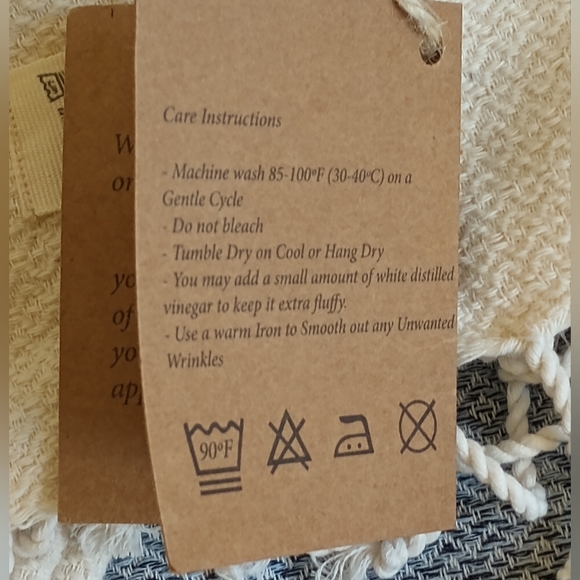 New 48”x 61” Smyrna Turkish Cotton Throw Blanket New With Tags Made in Turkey - Picture 6 of 11